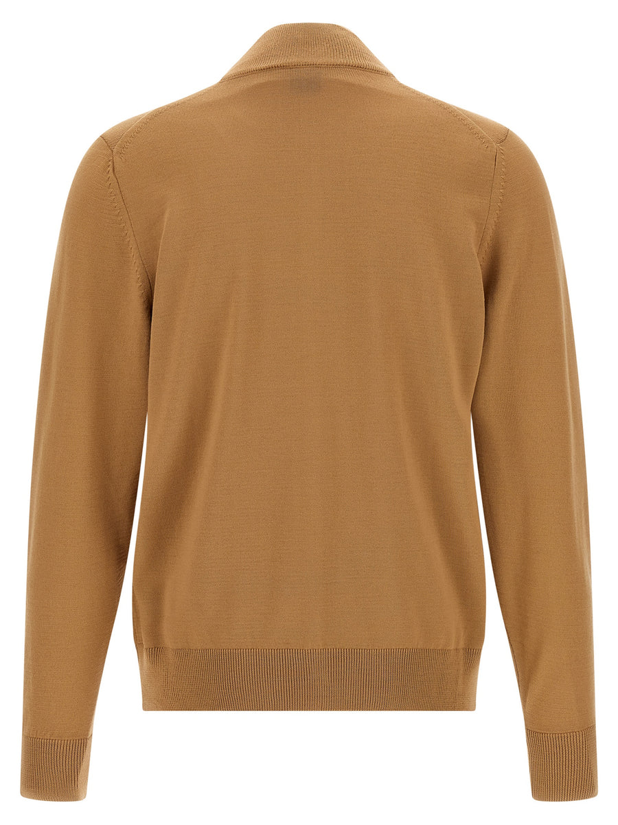 Hugo Boss Brown Cardigan in Pure Virgin Wool
