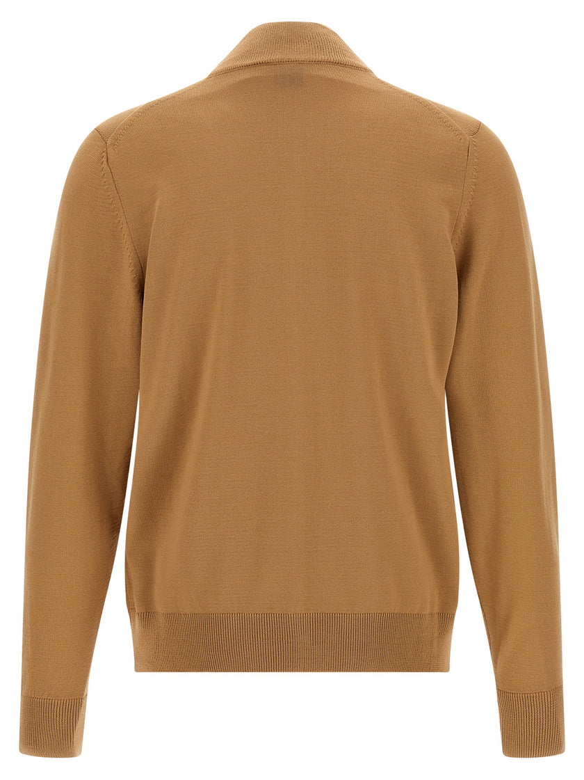 Hugo Boss Brown Cardigan Made of Pure Virgin Wool