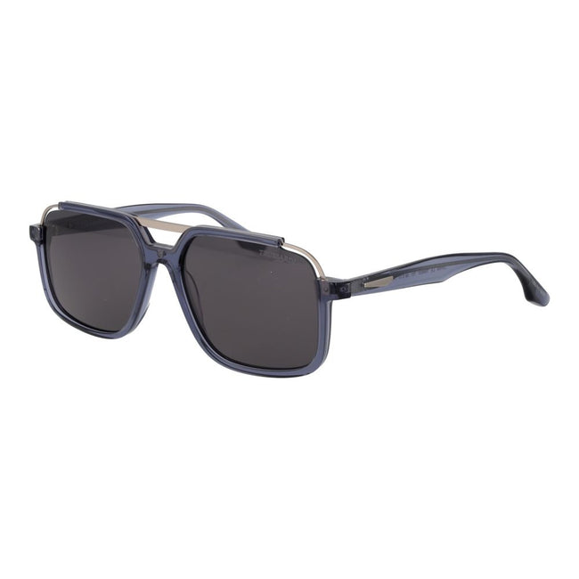 Trussardi Sonnenbrille aus blauem Azetat & Edelstahl