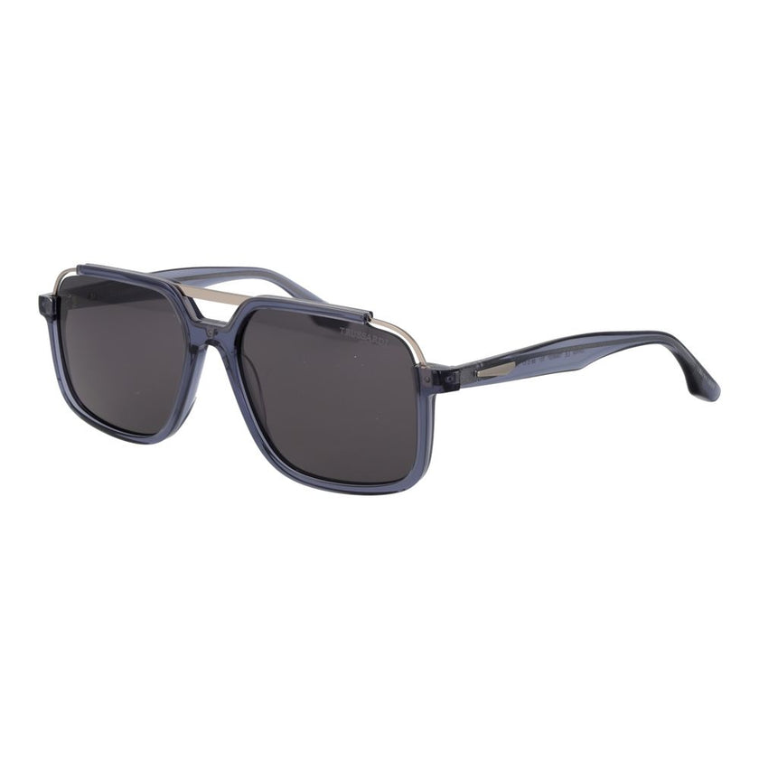 Trussardi Sonnenbrille aus blauem Azetat & Edelstahl