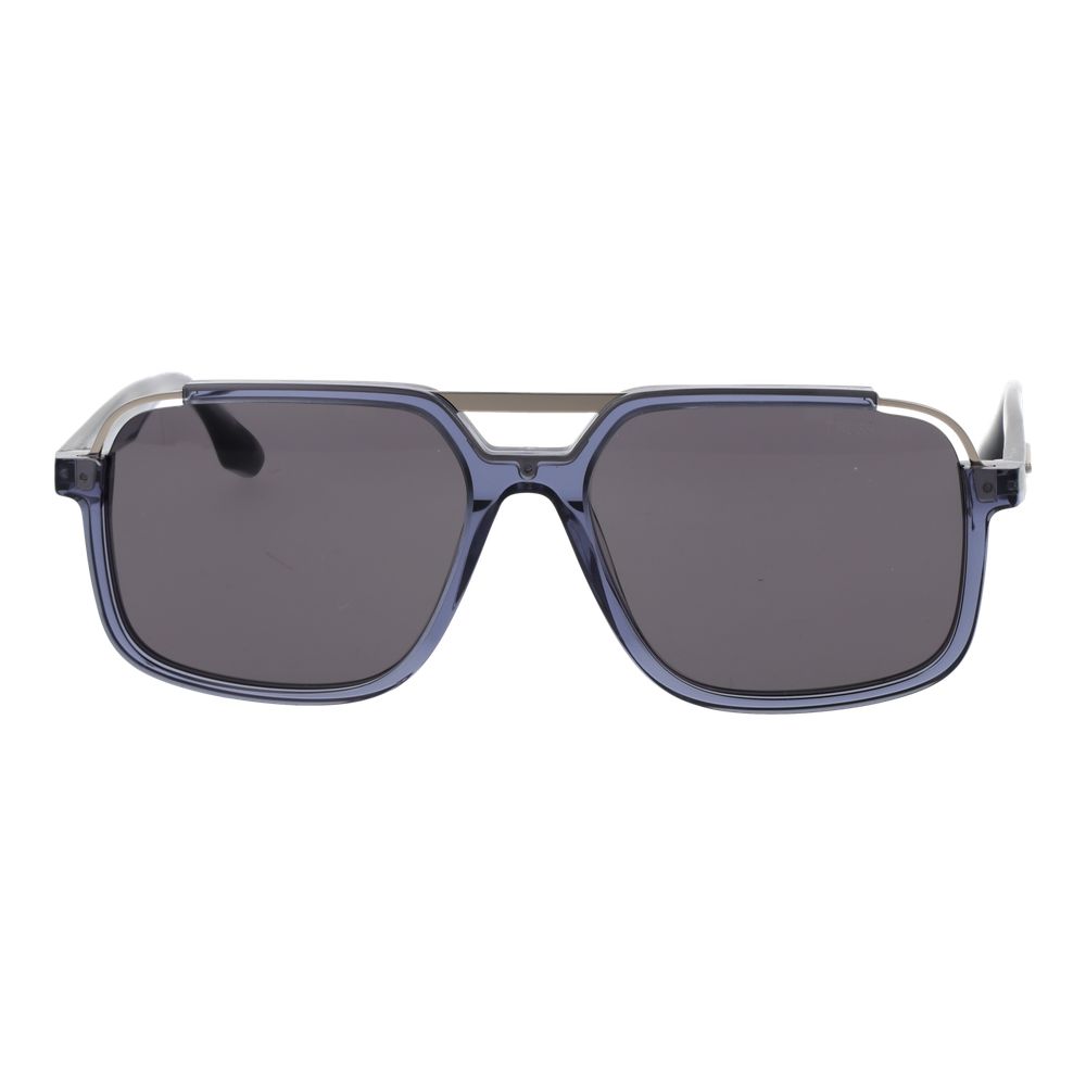 Trussardi Sonnenbrille aus blauem Azetat & Edelstahl