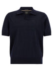 Hugo Boss blaues Polohemd aus reiner Schurwolle