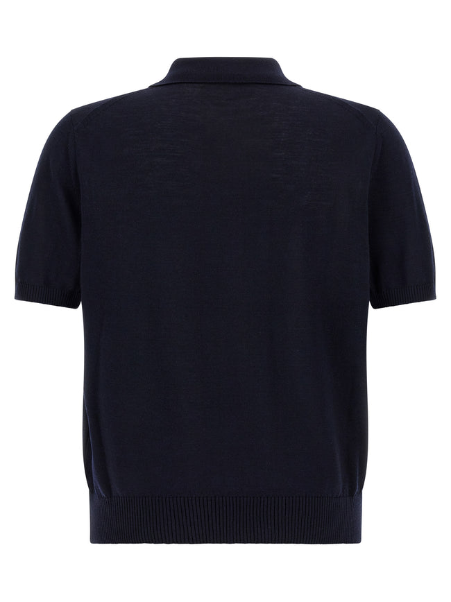 Hugo Boss Blaues Poloshirt aus reiner Schurwolle