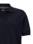 Hugo Boss blaues Polohemd aus reiner Schurwolle