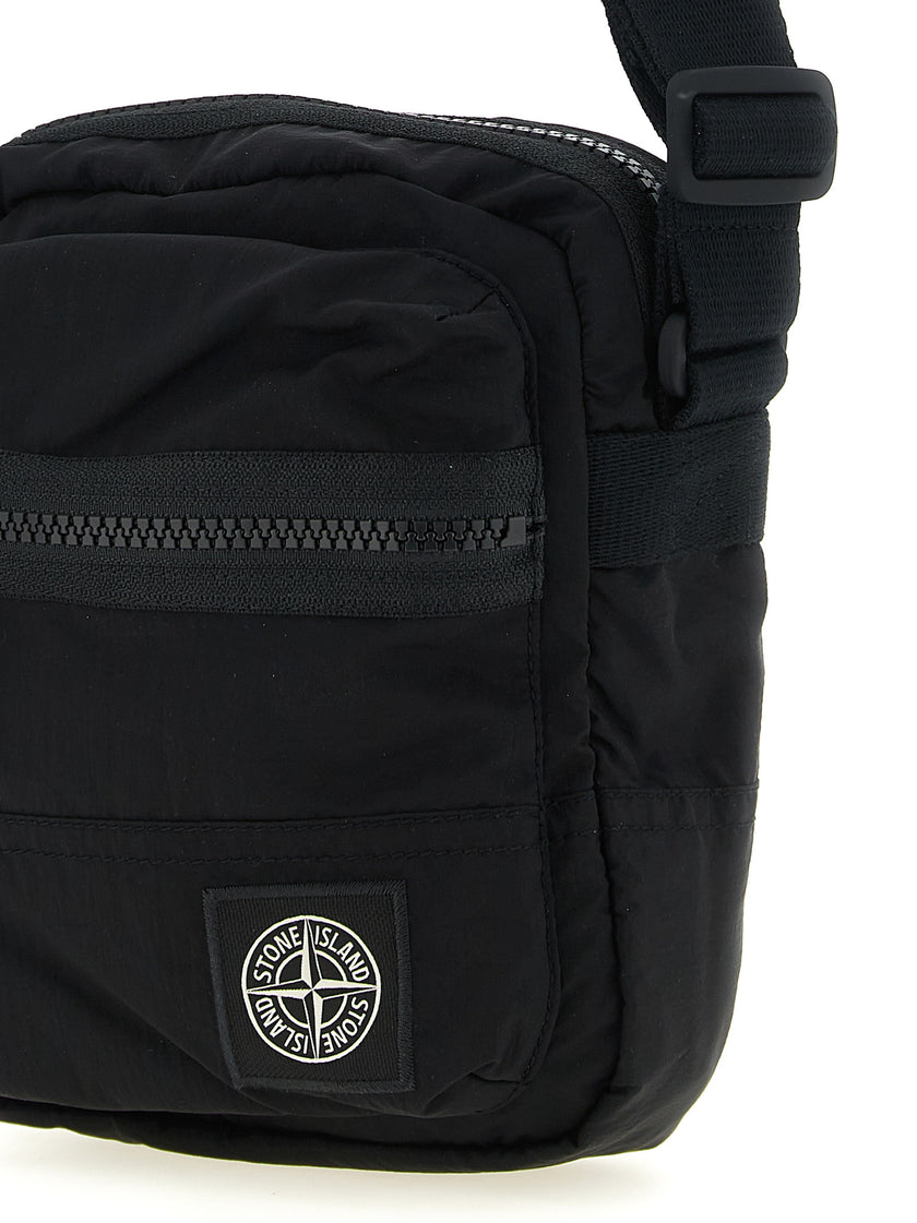 Stone Island schwarze Polyamid-Umhängetasche