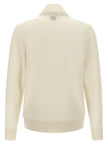Hugo Boss Weiße Strickjacke aus reiner Schurwolle