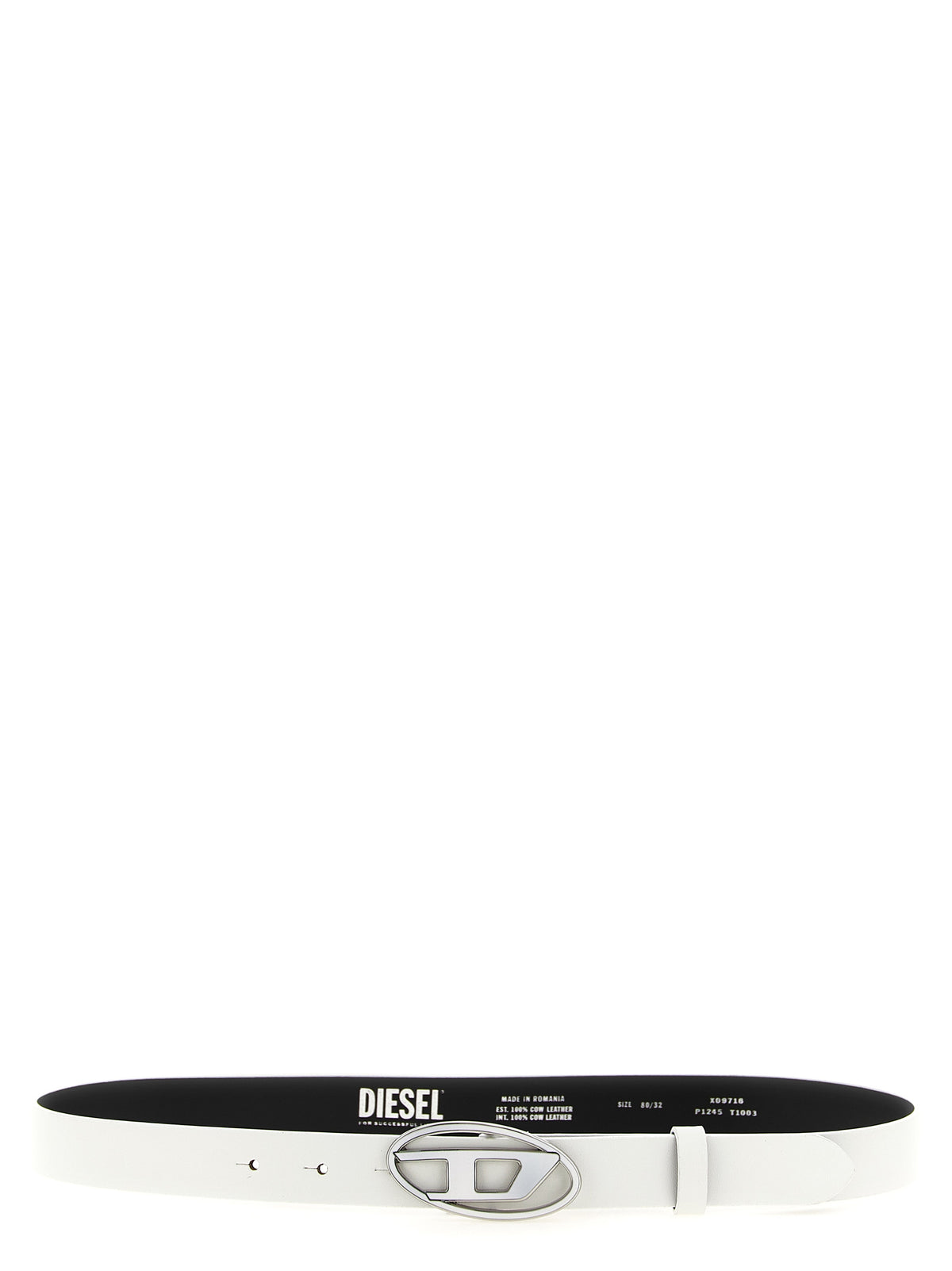 Diesel White Leather Belt Regular