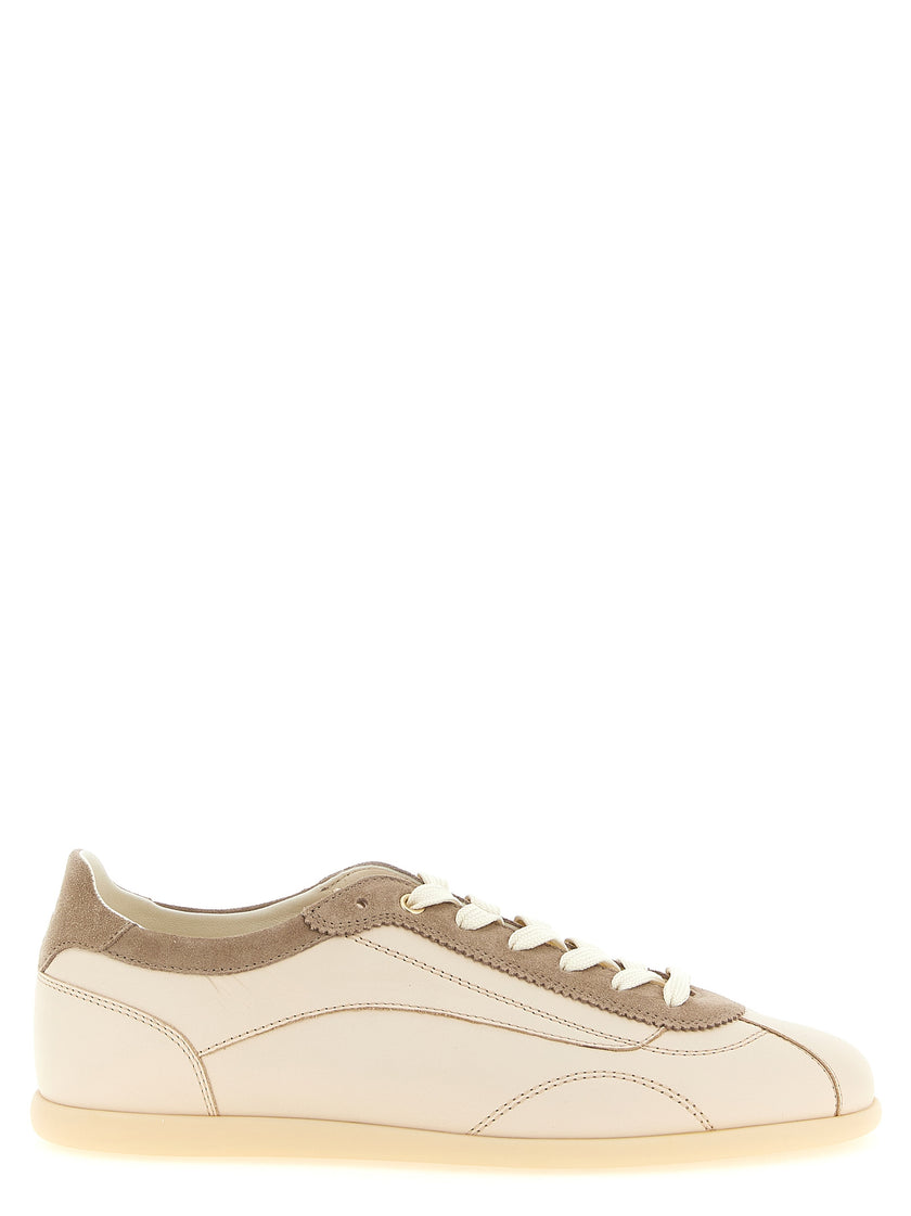 Brunello Cucinelli Beige Kalbsleder Low-Top-Sneaker