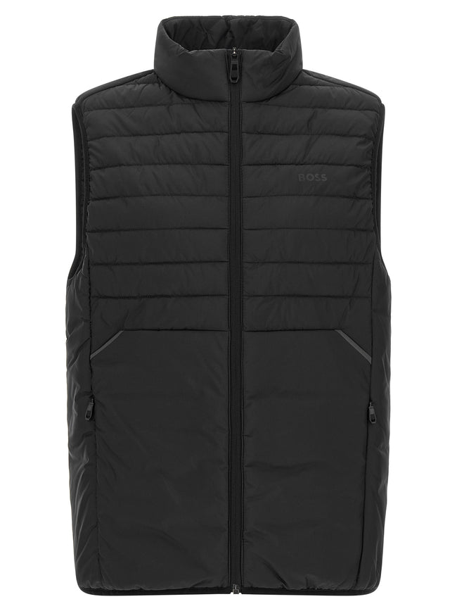 Hugo Boss Schwarze ärmellose Jacke aus Polyester