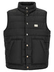 Dolce & Gabbana Schwarze ärmellose Jacke aus Polyester