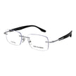 Trussardi Silver Stainless Steel Eyeglass Frames