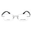 Trussardi Silver Stainless Steel Eyeglass Frames