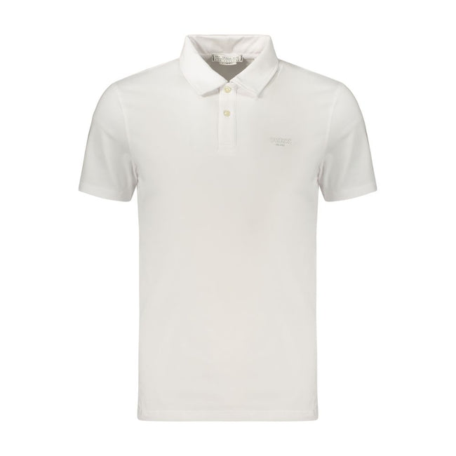 Guess Jeans Bianco Baumwoll-Herrenpoloshirt