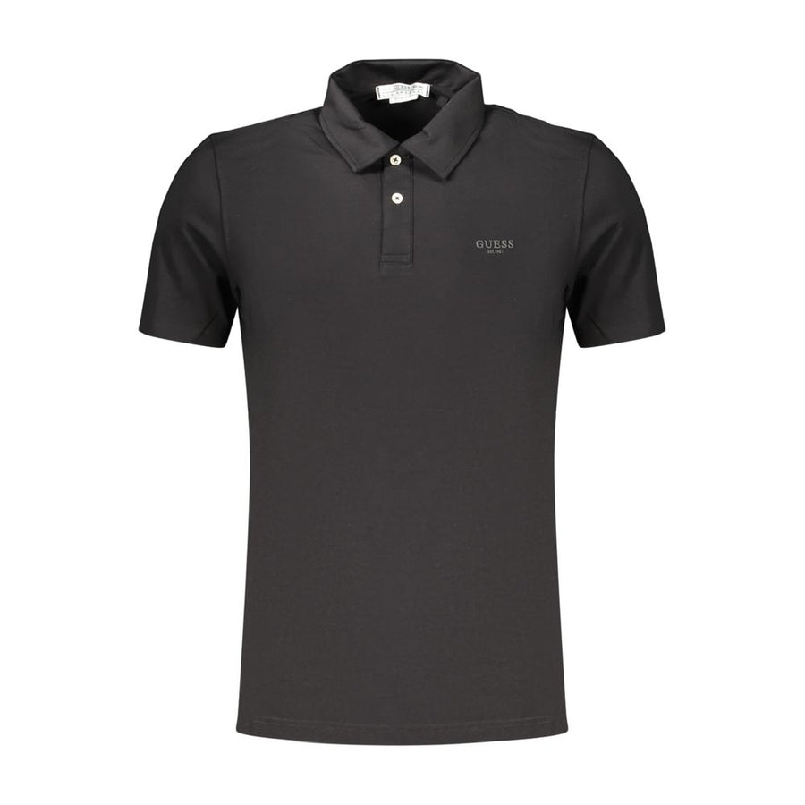Guess Jeans Men's Black Cotton Polo Shirt