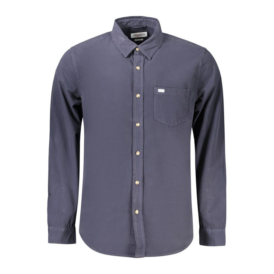 Guess Men's Blue Cotton Shirt