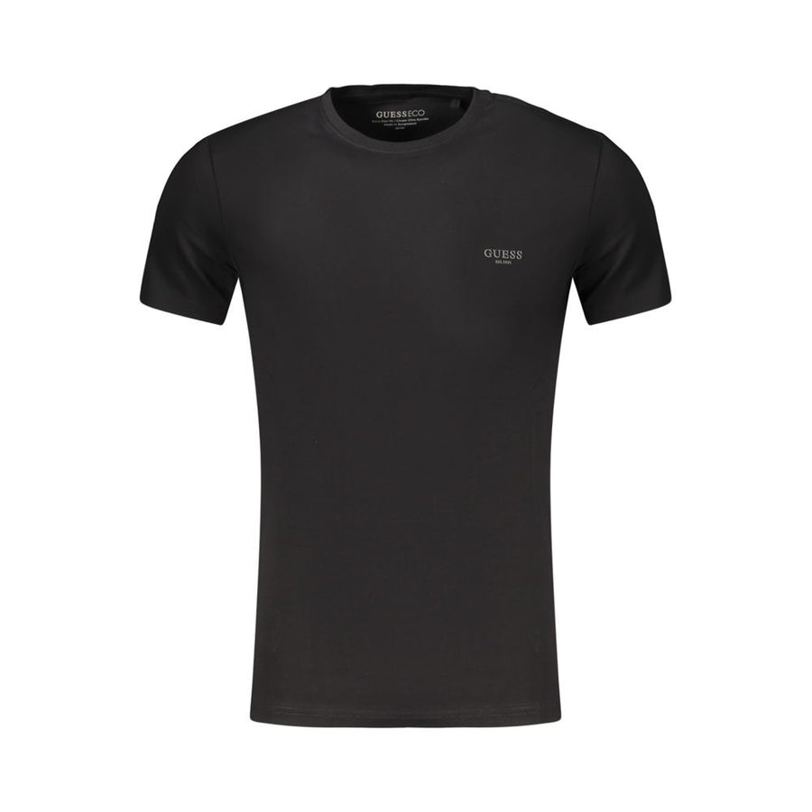 Guess Jeans Schwarzes Baumwoll-T-Shirt für Herren