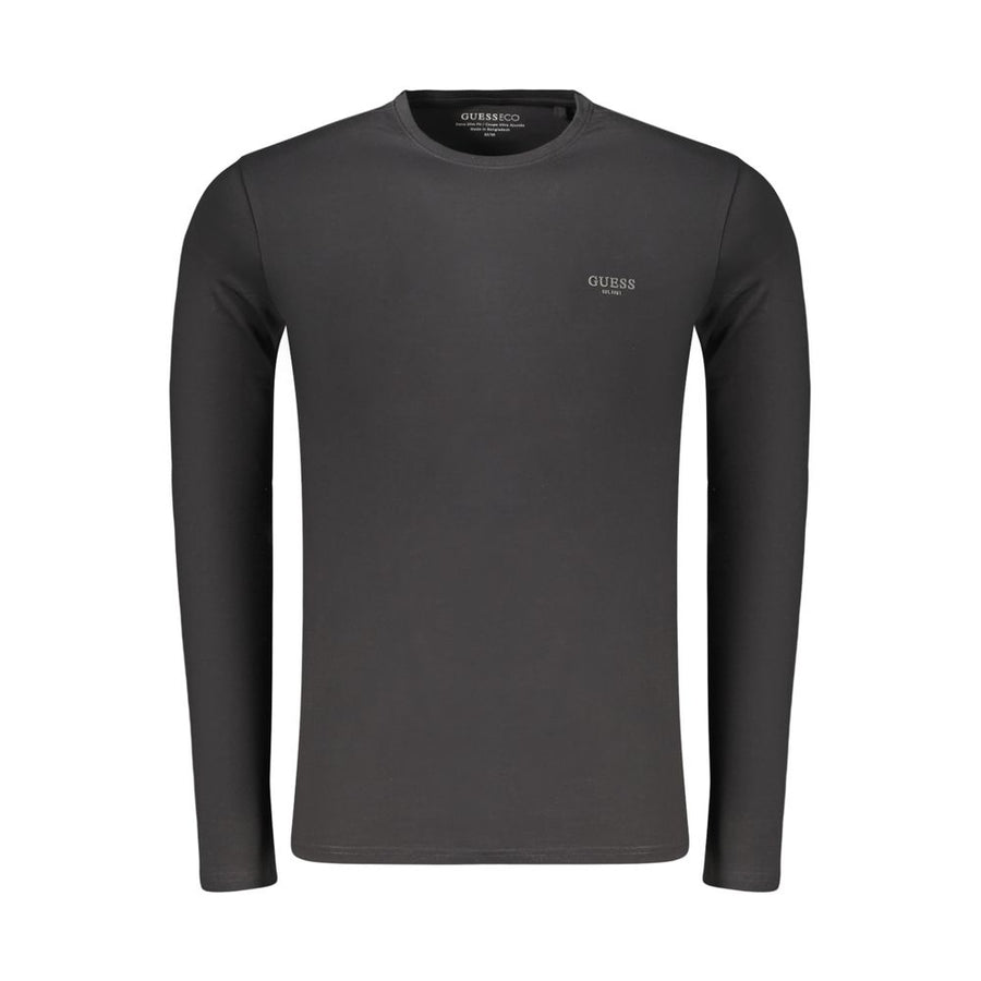 Guess Jeans Schwarzes Baumwoll-T-Shirt für Herren