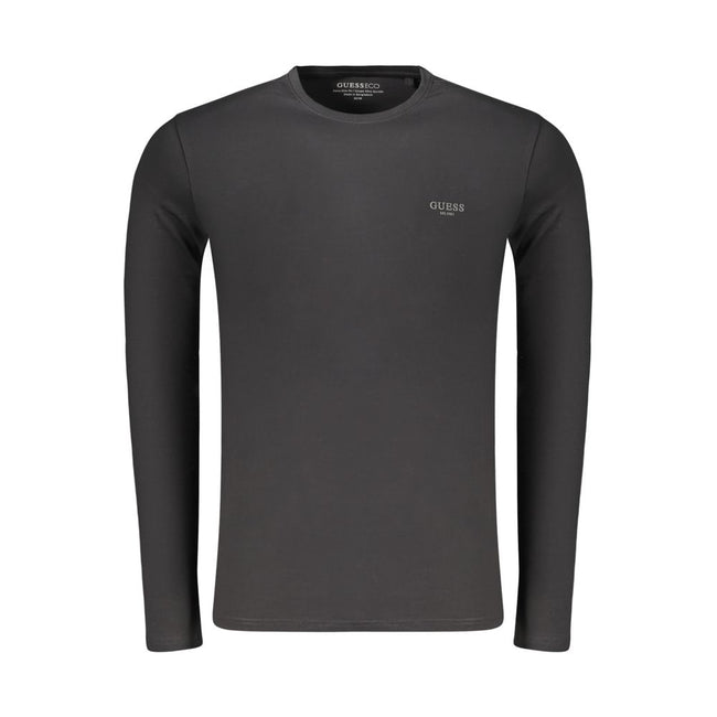 Guess Jeans Schwarzes Baumwoll-T-Shirt für Herren