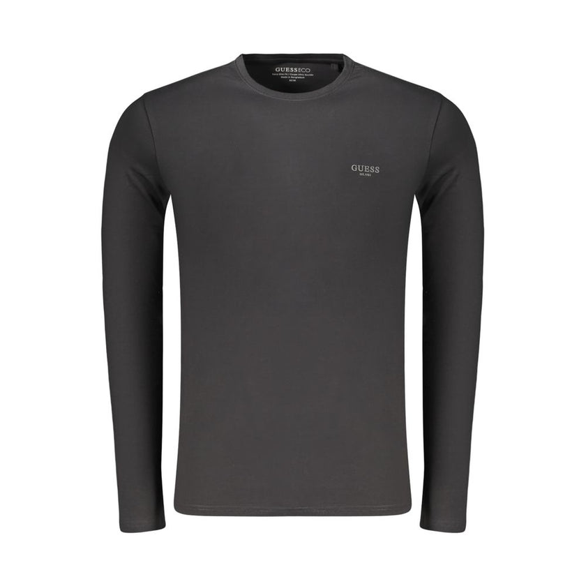 Guess Jeans Schwarzes Baumwoll-T-Shirt für Herren