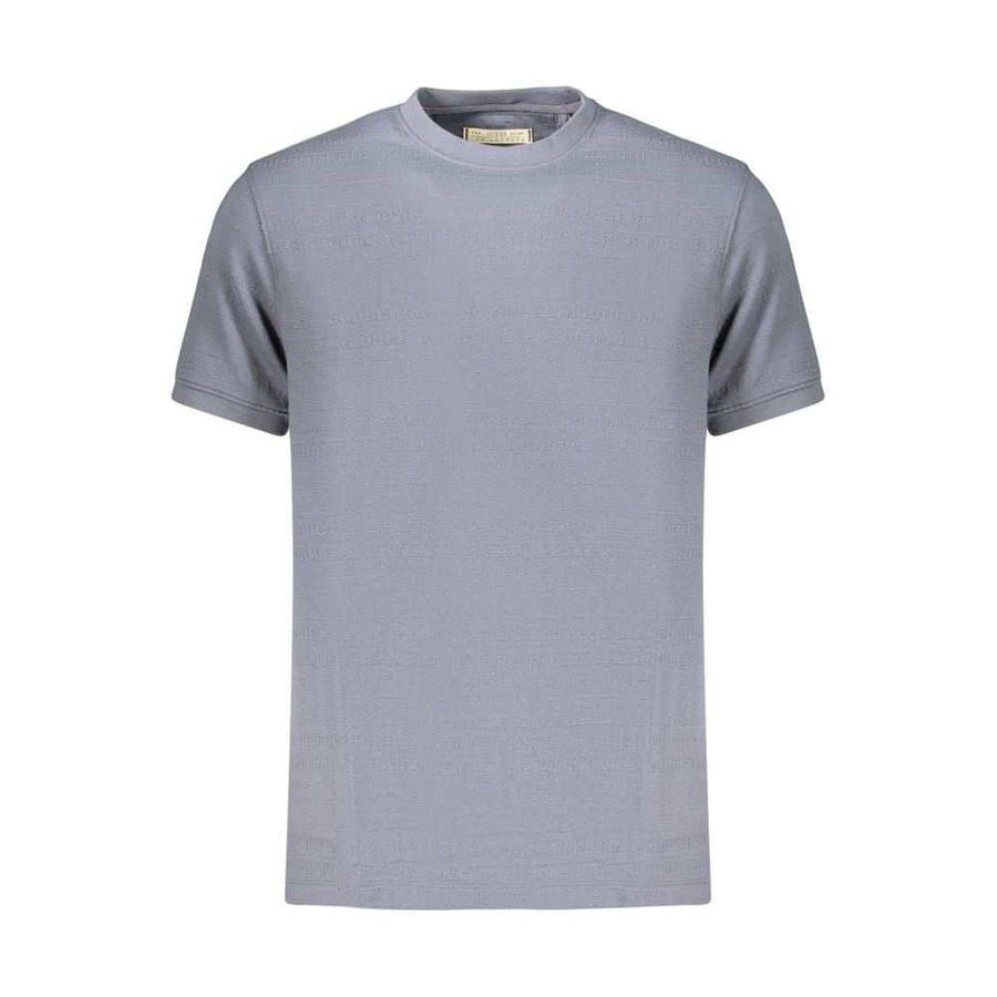 Guess Jeans blaues Baumwoll-T-Shirt für Herren mit Logo und Rundhalsausschnitt