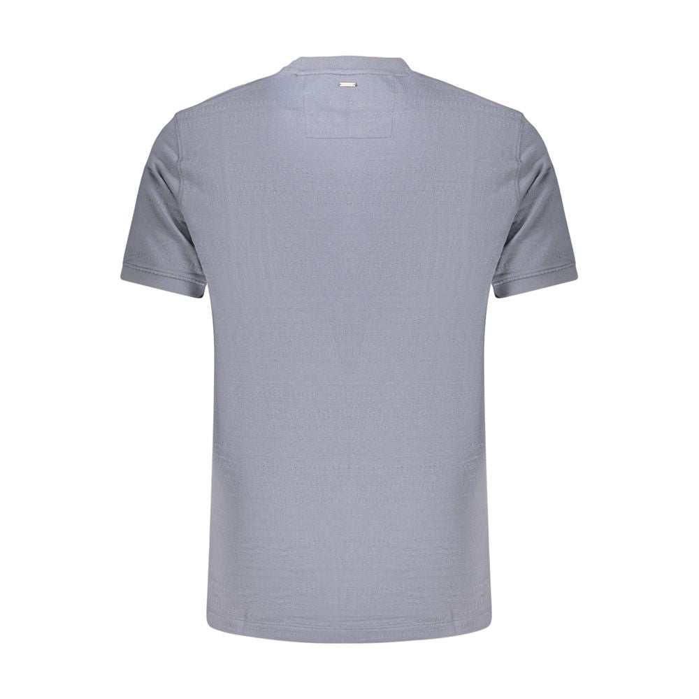 Guess Jeans blaues Baumwoll-T-Shirt für Herren mit kontrastierenden Details und Logo
