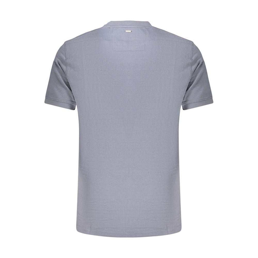 Guess Jeans blaues Baumwoll-T-Shirt für Herren mit kontrastierenden Details und Logo