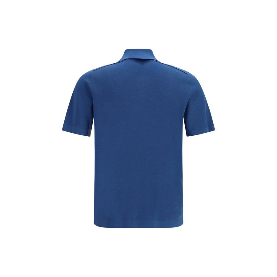 Burberry Blue Wool Oves Aries Polo Shirt
