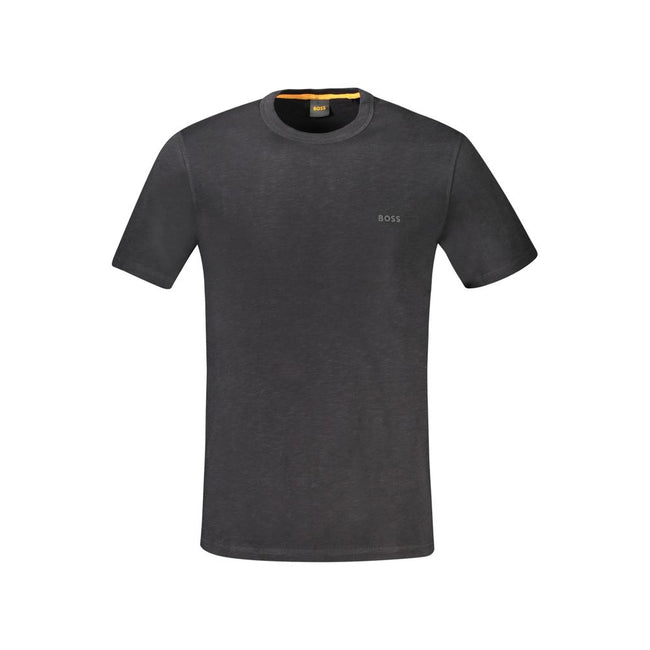 Hugo Boss Schwarzes Baumwoll-T-Shirt für Herren