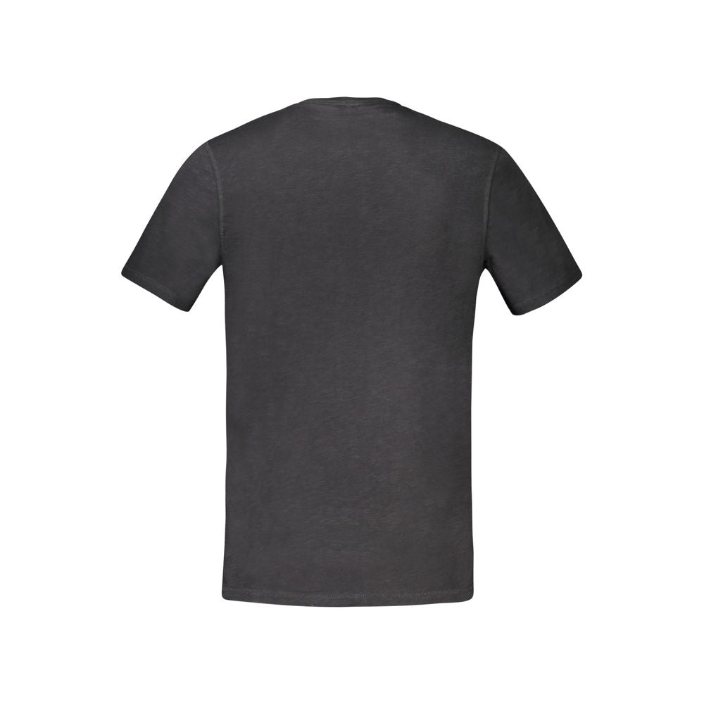 Hugo Boss schwarzes Baumwoll-T-Shirt für Herren mit Logo und Rundhals in Nero