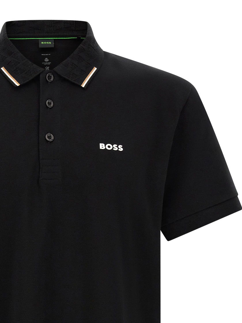 Hugo Boss Schwarzes Baumwoll-Poloshirt