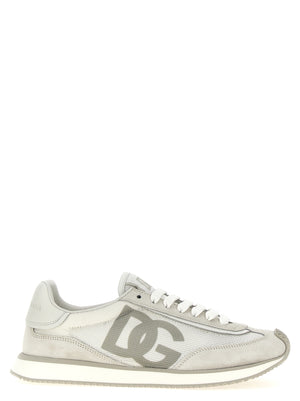 Dolce & Gabbana Graue Kalbsleder-Low-Top-Sneaker