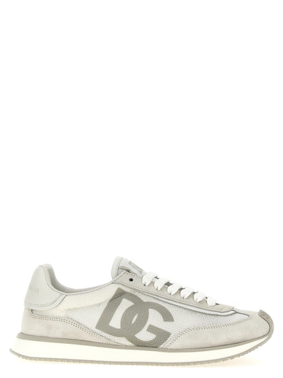 Dolce & Gabbana Graue Kalbsleder-Low-Top-Sneaker