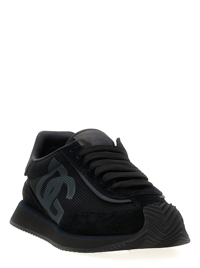 Dolce & Gabbana Schwarze Kalbsleder-Sneaker