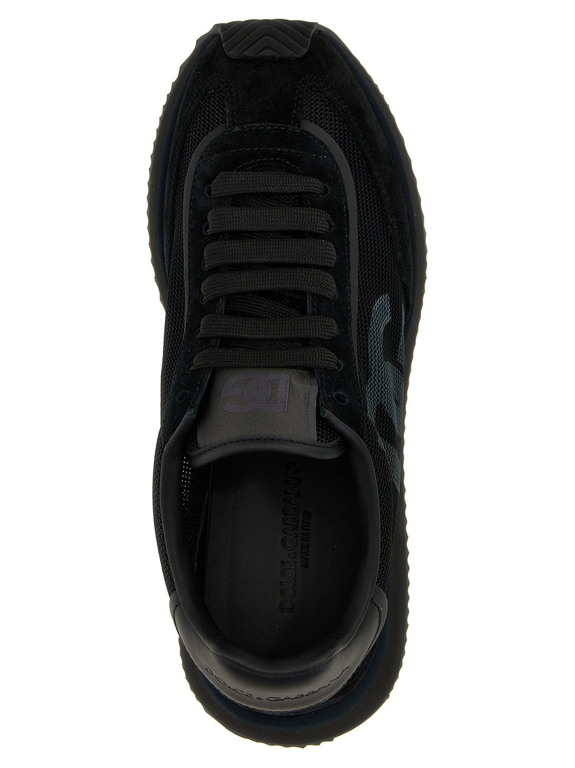 Dolce & Gabbana Schwarze Kalbsleder-Sneaker