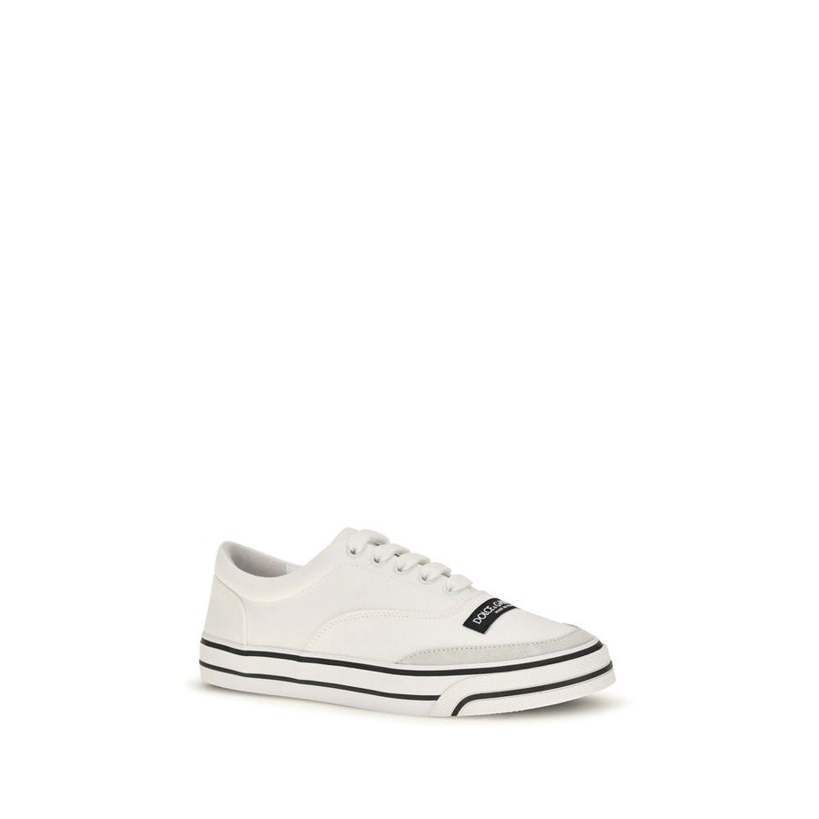 Dolce & Gabbana White Cotton Low-Top Sneakers