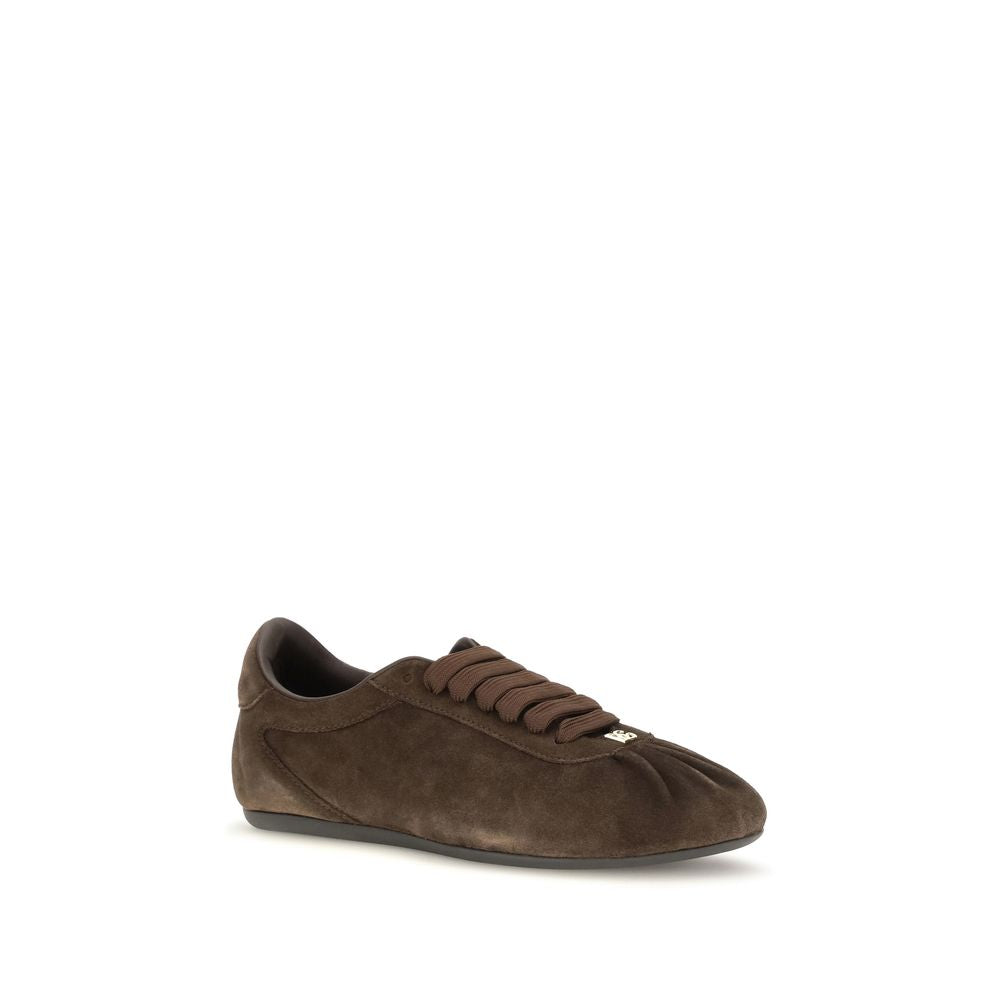 Dolce & Gabbana Brown Low-Top Suede Sneakers