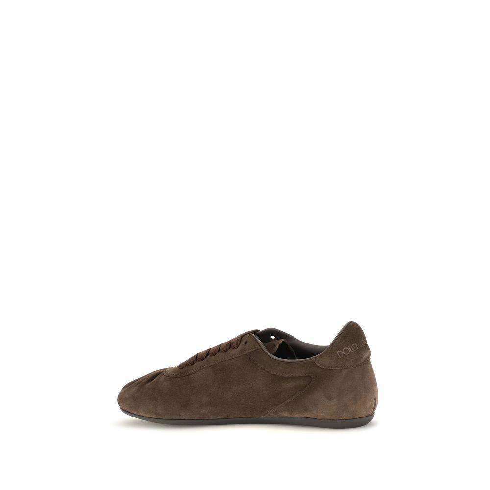 Dolce & Gabbana Brown Low-Top Suede Sneakers