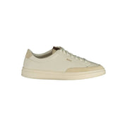 Hugo Boss Bianco Pelle Uomo weiße Sneaker mit kontrastierenden beigen Details und BOSS-Logo