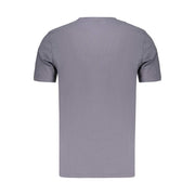 Hugo Boss blaues Baumwoll-T-Shirt für Herren mit Rundhalsausschnitt und Logo-Applikation
