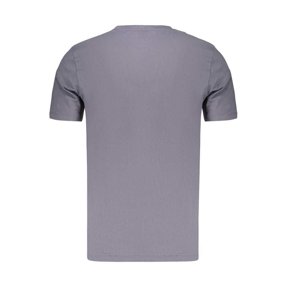 Hugo Boss blaues Baumwoll-T-Shirt für Herren mit Rundhalsausschnitt und Logo-Applikation
