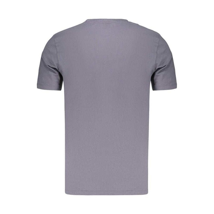 Hugo Boss blaues Baumwoll-T-Shirt für Herren mit Rundhalsausschnitt und Logo-Applikation