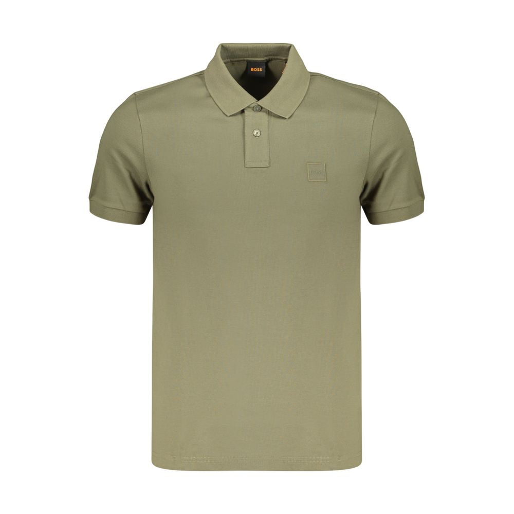 Hugo Boss Men's Green Cotton Polo Shirt