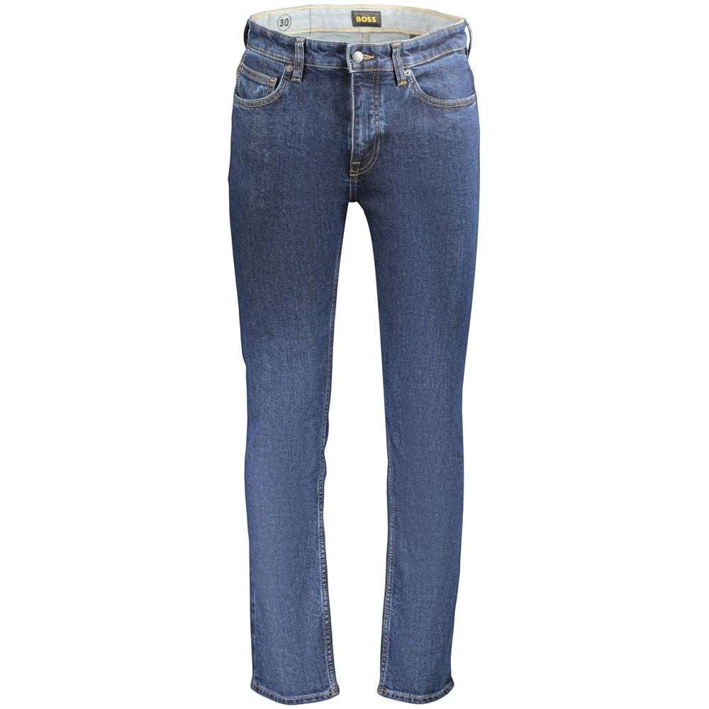 Hugo Boss blaue Herren-Jeans aus Baumwolle mit schlankem 5-Pocket-Design