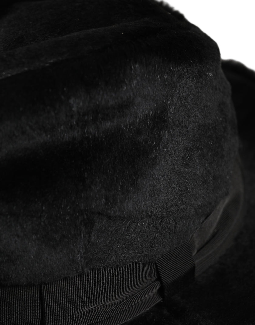 Dolce & Gabbana Herren Schwarzer Klassischer Fedora Hut mit breiter Krempe Capello