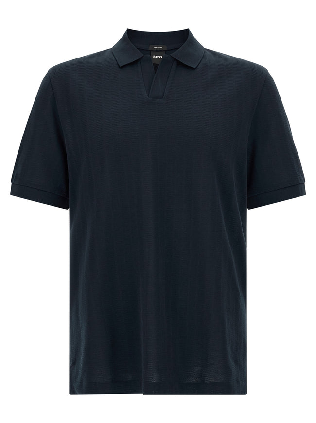 Hugo Boss Blaues Baumwoll-Polohemd