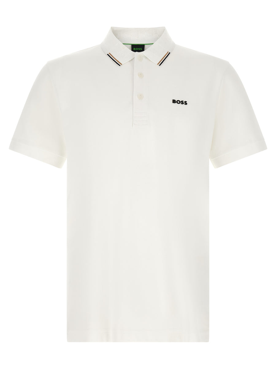 Hugo Boss White Cotton Polo Shirt