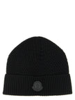 Moncler Schwarze Leder-Beanie