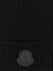 Moncler Schwarze Leder-Beanie