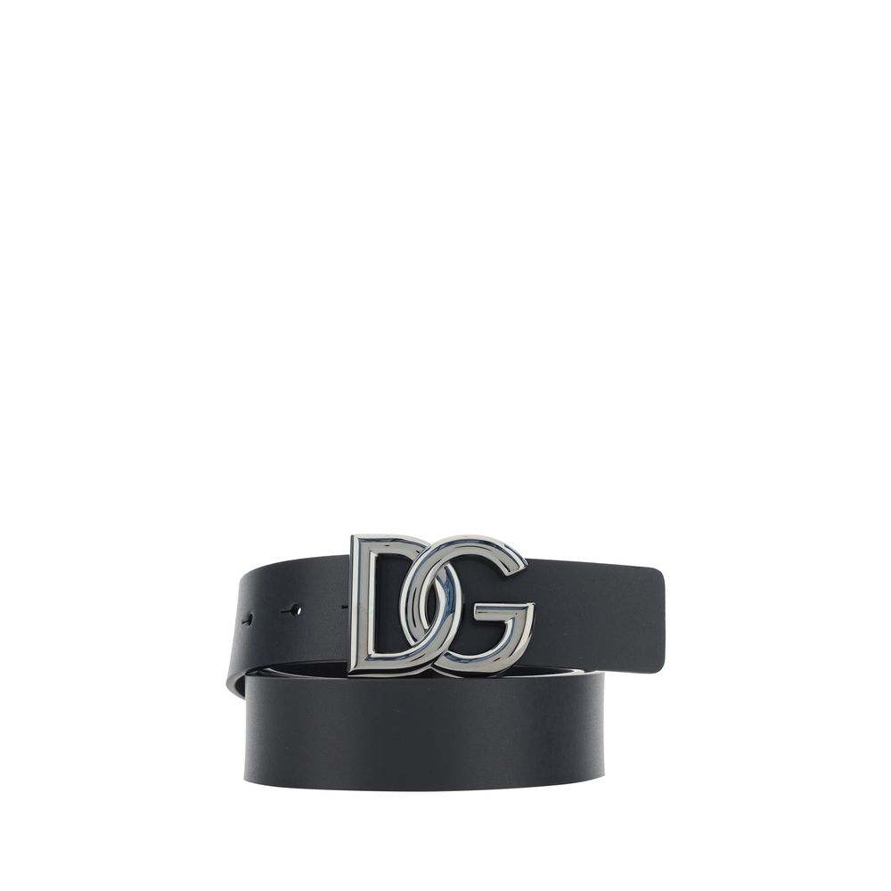 Dolce & Gabbana Black Calfskin Bos Taurus Regular Belt