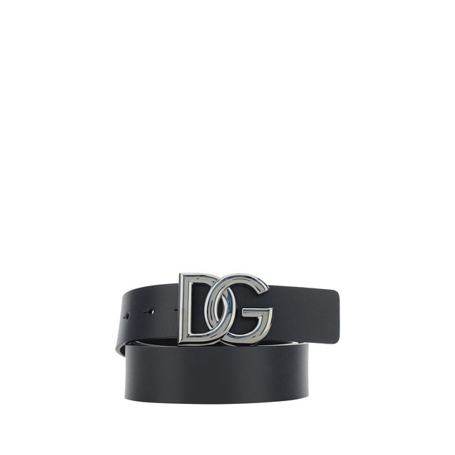 Dolce & Gabbana Schwarzer Kalbsleder Bos Taurus Regular Gürtel